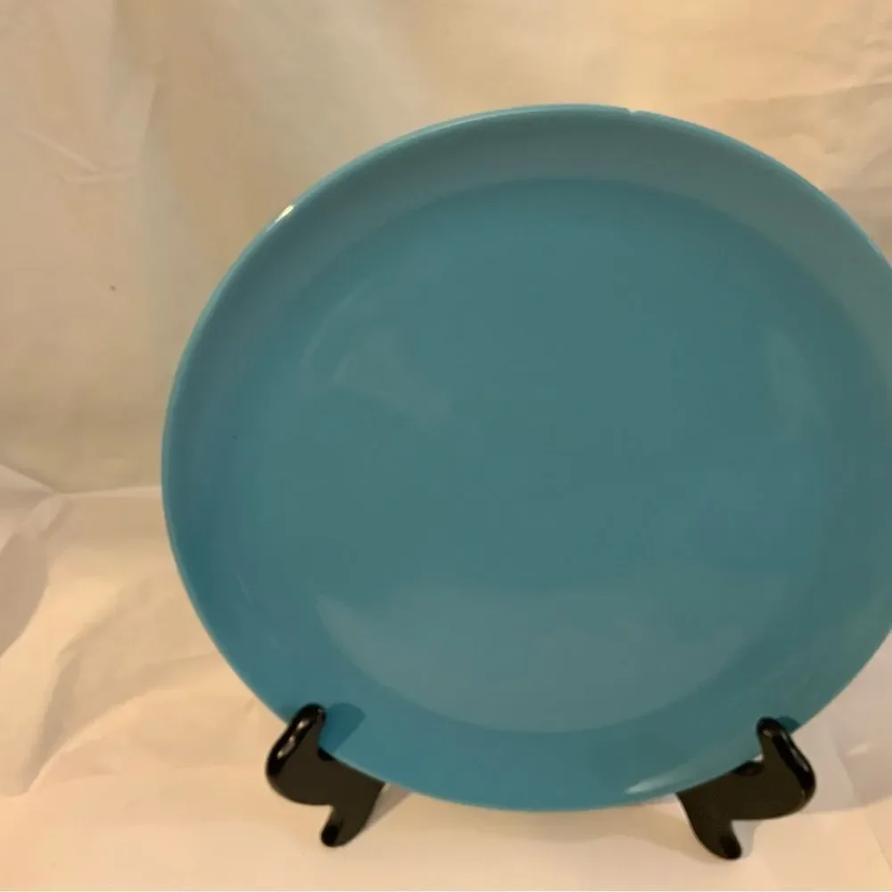 Lot of 3 IKEA FARGRIK Aqua Turquoise Blue 10.75” Dinner Plates Thailand #15199